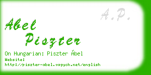 abel piszter business card