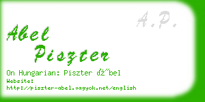 abel piszter business card